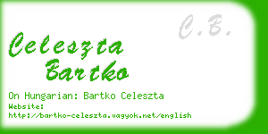 celeszta bartko business card